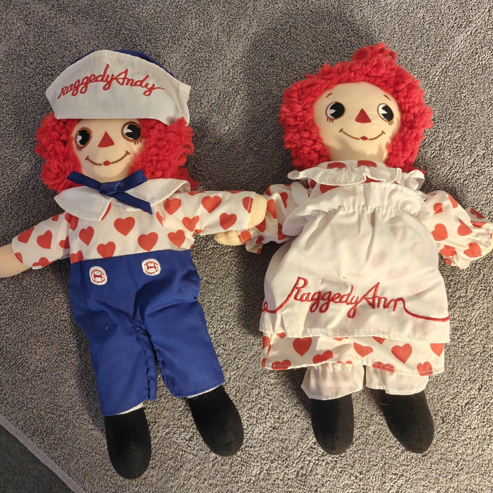 Raggedy Ann and Andy Dolls with Red Hair